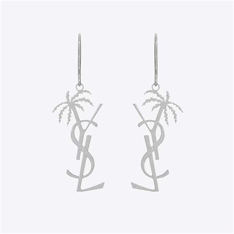 monogram palm earrings in metal ysl|SAINT LAURENT Earrings for Women .